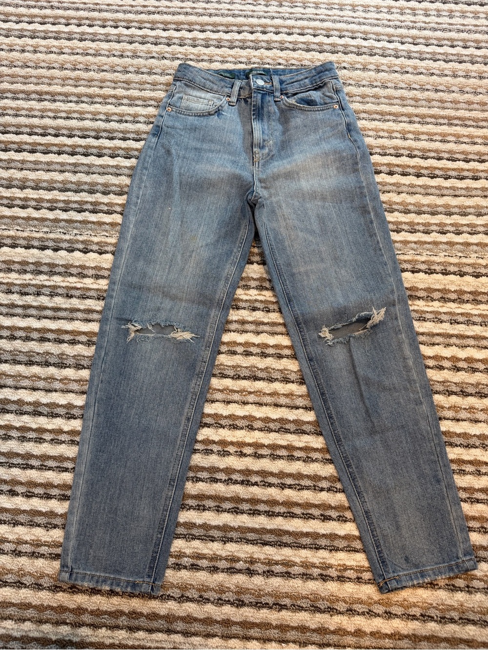 & Other Stories Light Blue Straight-Leg Distressed Jeans